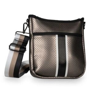 Haute Shore Jeri Ritz Neoprene Crossbody Bag Brown Black